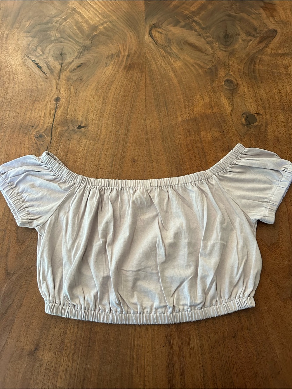 Wilfred Off-Shoulder Light Gray Cropped Top